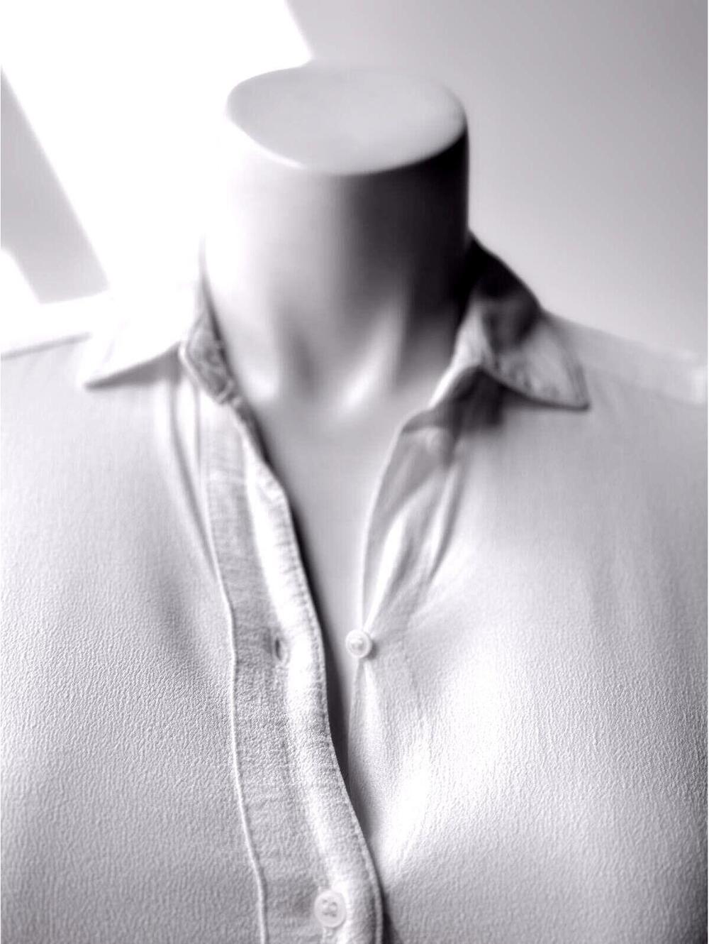 H&M White Tie Waist Shirt Dress Mini Size 2 - Picture 3 of 9